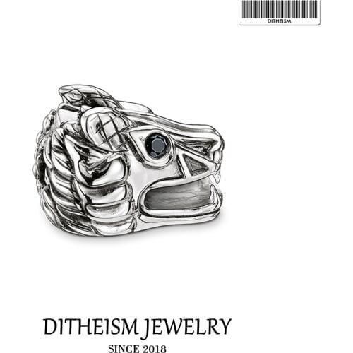 DIY Beads Dragon Head Bead 5mm Hole,2018 Fashion 925 Sterling Silver Jewelry Ethnic Gift For Women Men Fit Bracelets Necklace