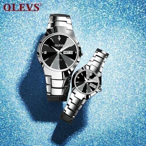 Luxury Lover Watches For Couple Watches Pair Men And Women Stainless Steel Quartz Reloj Mujer Hombre Auto Date Waterproof