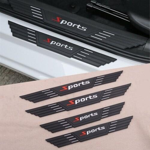 CITALL Universal 4pcs/Set Flexible Car Door Scuff Plate Sill Cover Panel Step Protector Rubber Strip