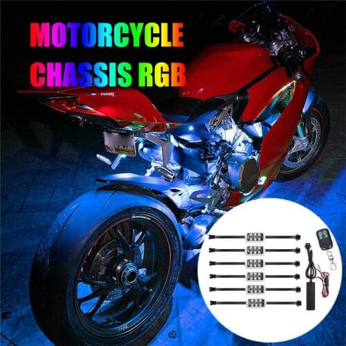 Colorful 6 in 1 RGB Motobike Atmosphere Decor Light With Remote Control Motorcycle Truck LED RGB Decor Motorcycle Night Light