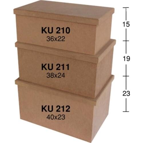 KU211 Junior Rectangle Storage Container, Unpainted Mdf Box