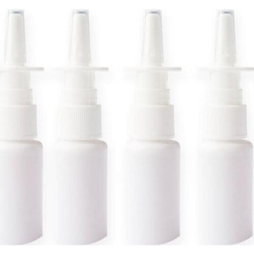 Nasal Spray Bottles Empty Atomizer 10ml,20ml,30ml,50ml White Refillable Plastic Medical Oral Container LX4306