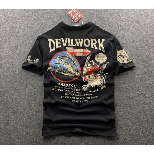 Devil Fishing 3D Print Mens T shirt Short Sleeve Summer Men Casual Cotton Japanese Tattoo Painting Hip Hop Tops Tees Shirt