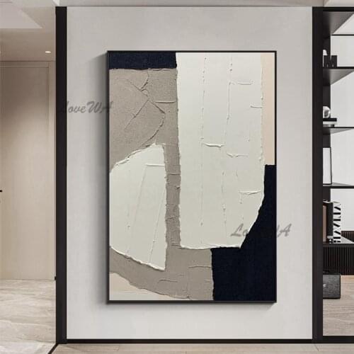 Black And White Abstract Texture Acrylic Canvas Oil Painting Art 1 Panel Set Home Wall Showpieces Artwork Picture On Canvas