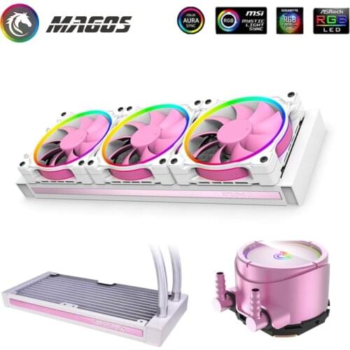 CPU Cooler AIO 5V Addressable RGB Cooler RGB Fan 360mm,TR4/AM4,PC DIY MOD Water Cooling system,PINKFLOW 360