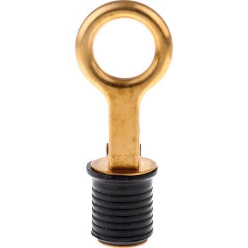 Brass Rubber Handle Snap Lock Boat Livewell Bilge Drain Plug with Bung 1 inch Plumbing Fittings