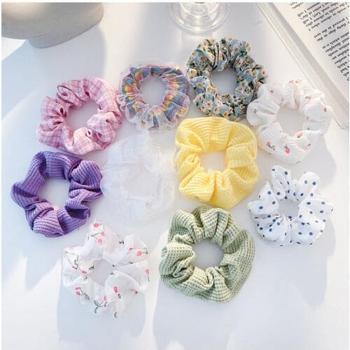 Summer Girls Hair Accessories Large Intestine Hairpin Simple Lattice French Female Tie Your Hair With A Hair Band Rubber Band