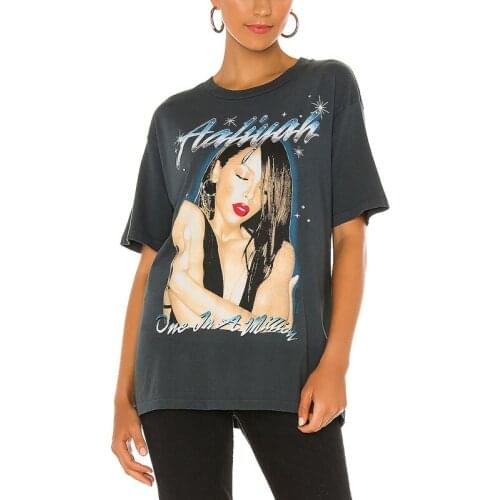 Summer T-shirt for women vogue casual T-shirt for ladies beauty print tees