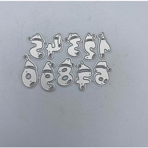 Metal Cutting Dies Stencil Christmas Arabic Numerals For DIY Scrapbooking Embossing Paper Cards Album Making Craft Dies Cut