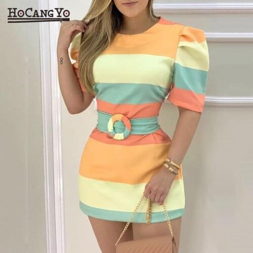 Fashion Half Sleeve Bodycon Dress Women Bandage Dresses Stripe Casual Mini Dress Elegant Ladies Slim Dresses Vestido De Mujer