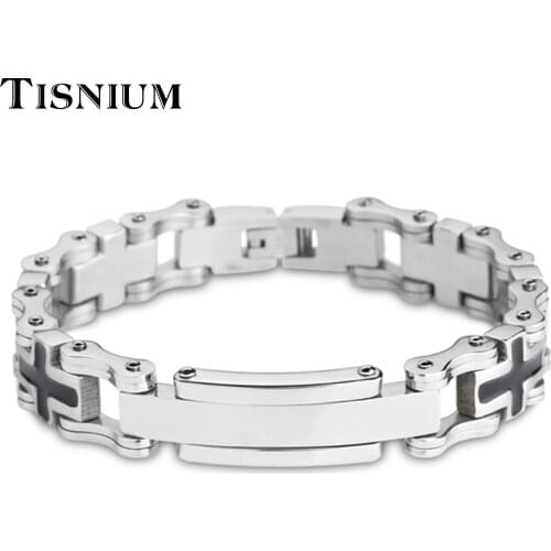 Fashionable Men Women Stainless Steel Bracelet Cross Classic Design Spiritual Sustenance Gift Piety Charm Jewelry Accessories
