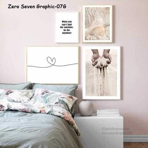 Motivational Quotes Nordic Landscape Photo Canvas Poster Abstract Line Art Of Heart Wall Print Modern Home Decoration Picture