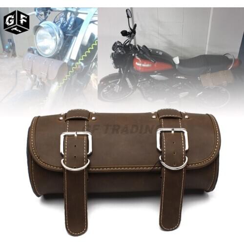 Motorcycle PU Front Fork Tool Bag Luggage Saddle Bag For Harley Chopper Bobber Cruiser Dyna Softail Sportster Honda Suzuki