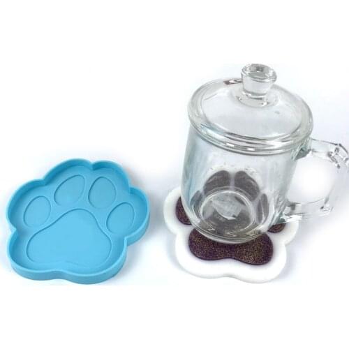 3 Types Flower Coaster Resin Molds Dag Paw Cup Mat Silicone Mold for Epoxy Resin Tray Jewelry Making