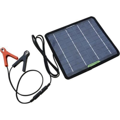 Portable 12V Solar Panel Double USB Power Bank Board External Battery Charging Solar Cell Board Crocodile Clips Car charger