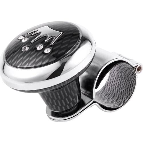 Check Pattern Metal Plastic Handle Steering Wheel Spinner Knob for Auto Truck