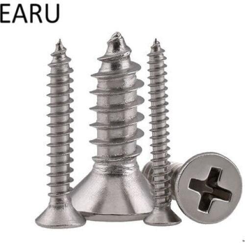 Stainless Steel 316 T846 Standard Countersunk Cross Phillips Head Self-tapping Wood Screws Bolt M3*6/8/10/12/16/20-30mm