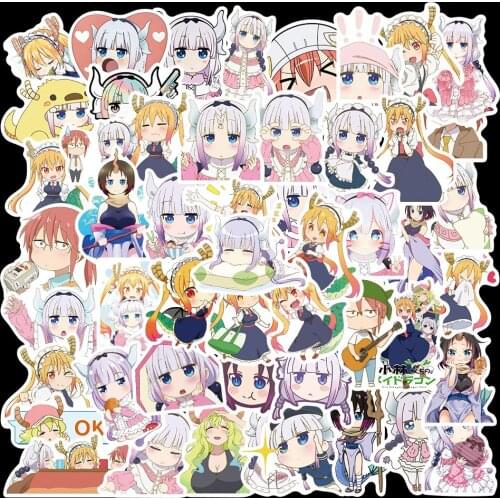 10/50PCS Cartoon Anime Miss Kobayashis Dragon Maid Stickers For Computer Luggage Car Skateboard Graffiti Stickers Decal Kid Toy