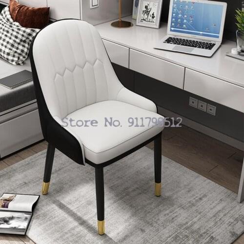 Home light luxury restaurant tables and chairs Nordic modern minimalist ins balcony chair with armrests nail makeup chair