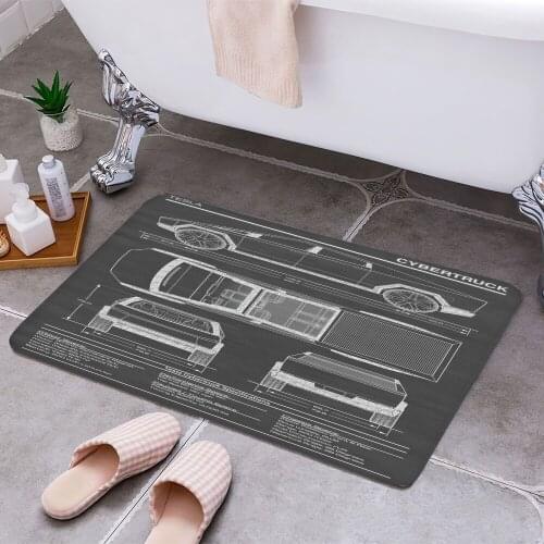 Tesla Cybertruck Vertical Carpet Areas Rug Non-slip Floor Mat Rug 3D Printing Living Room Bedroom Door Mat Home Decoration