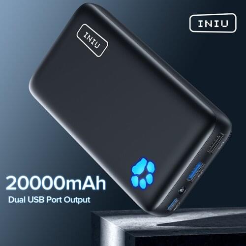 INIU PD 18W 20000mAh Power Bank Portable Charger Powerbank Fast Charge External Battery Pack For iPhone 12 11 iPad Xiaomi Huawei
