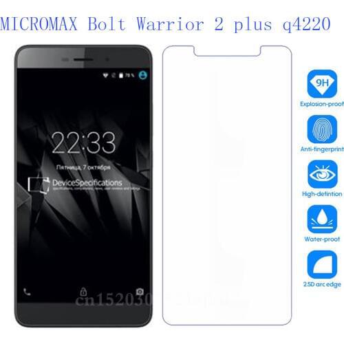 2Pcs Tempered Glass For MICROMAX Bolt Warrior 2 plus q4220 Screen Protector phone SmartPhone Film Protective Screen Cover
