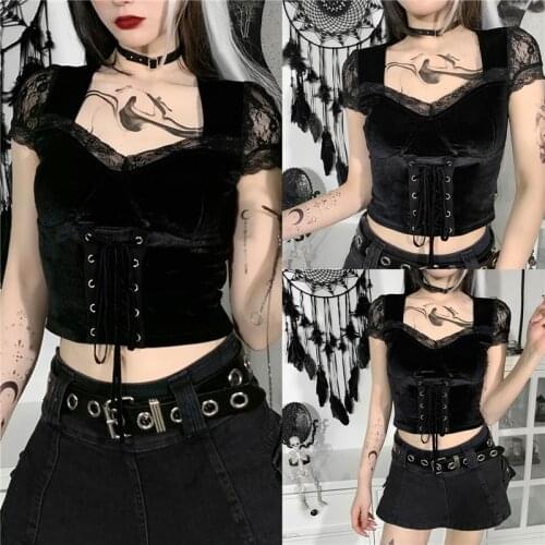 2021 Fashion Trend Women Sexy Close-fitting T-shirt Black Solid Color V Neck Short Sleeve Crop Tops Skinny Bandage Casual Tees