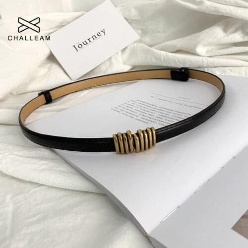 Ladies thin belt female charm retro matching coat dress gold buckle luxury designer belt accessories x259