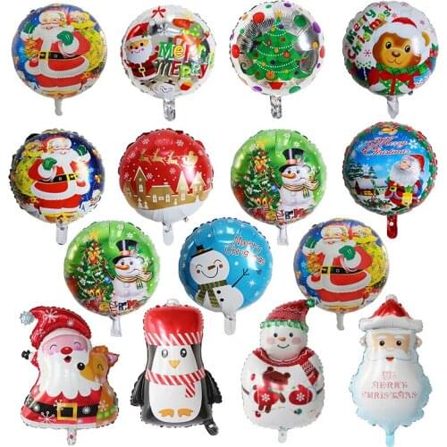 1set Santa Snowman Elk Christmas Bear Penguin Snowflake Aluminum Foil Balloon New Year Christmas Party Decoration Home Balloons
