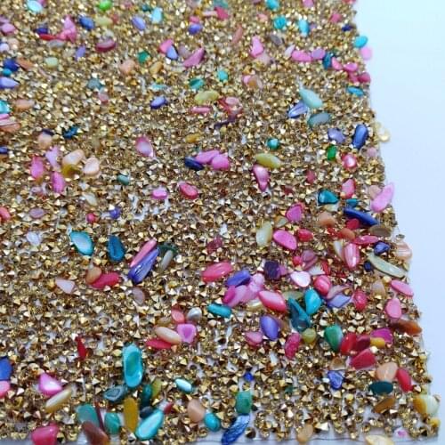 1PC SIZE 20X24CM Diamond and Colorfull Stones Glitter Leather 2S20A