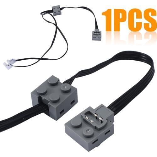 1pc Technic Power Function 8870 LED Light Link Line Cable For Lego Train Vehicle Connecting Line Cable Connect Tools Gray