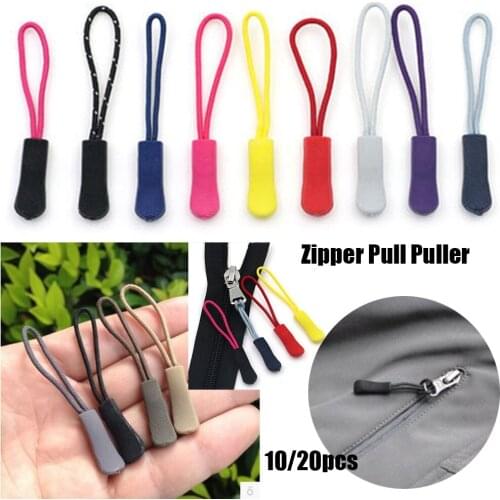10Pcs Zipper Pull Puller End Fit Rope Tag Fixer Zip Cord Tab Replacement Clip Broken Buckle for Sewing Clothes Travel Bags
