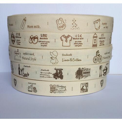 5 designs 1" 25mm mixed 20 yards cartoon cotton ribbon handmade diy party Decorative materials