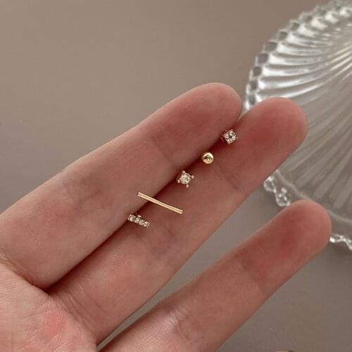 5 Pcs/Lot 925 Sterling Silver Stud Earrings For Women Girls Romantic Party Jewelry Brincos Pendientes eh014