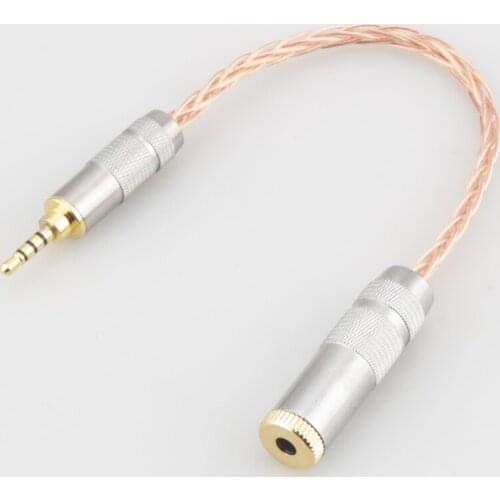 Audiocrast HIFI 7N Single Crystal Copper 2.5mm TRRS Balanced Male to 3.5mm Stereo Female Earphone Audio Adapter Cable Jack