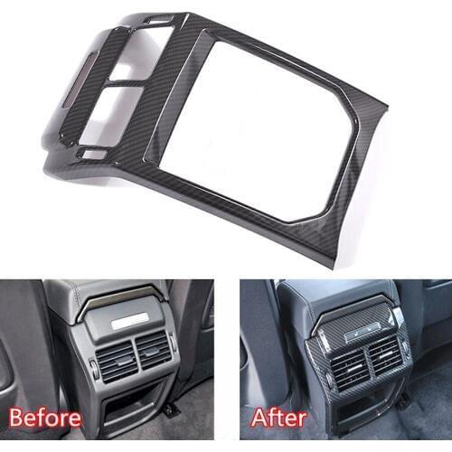 YAQUICKA Car Rear Air Outlet Vent Panel Frame Trim Styling Cover For Land Rover Range Rover Evoque 2012-2017 Carbon Fiber Black