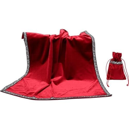 2PCS/Lot Velvet Retro Tarot Cards Bag Party Table Cloth Board Game Tablecloth Divination