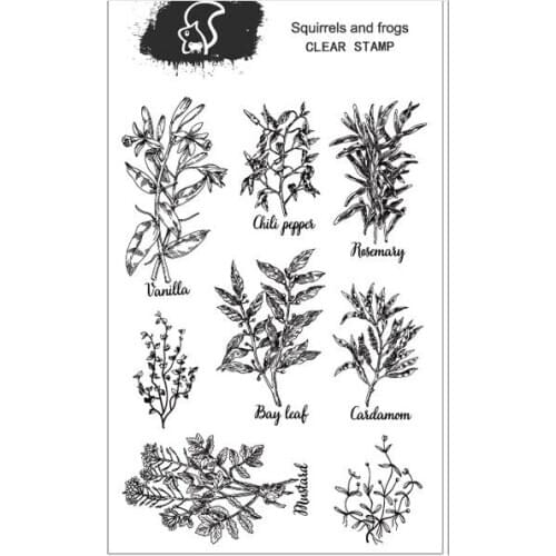 Botanical illustration transparent silicone clear stamp for scrapbooking DIY craft decoration soft stamp background base