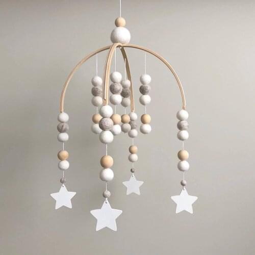 Nordic Style Wooden Beads Ball Wind Chimes Bed Bell Kids Baby Childrens Room Decoration Dream Catcher Girls Room Decor Gifts