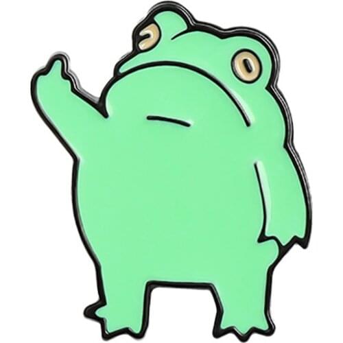 Enamel Pins Cartoon Cute Funny Frog Brooch Collar Pin Broches For WomenS Clothing Metal Badges For Backpack Broches Jewelry