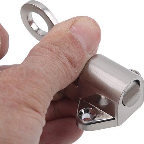 Hot Sale Zinc Alloy Door Bolt Latch Lock Security Pull Ring Window Gate Spring Bounce Door Bolt Safty Gate Latch w/ Screw Silver