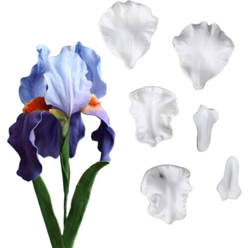 Iris Flower Petals Silicone Mold Fondant Cakes Decorating Mould Sugarcraft Chocolate Baking Tools Kitchenware For Cake Gumpaste