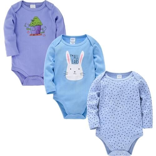 Kavkas Baby Girl Clothes Long Sleeve ropa de bebe Spring Autumn 100% Cotton Cartoon Print Newborn Body Clothing