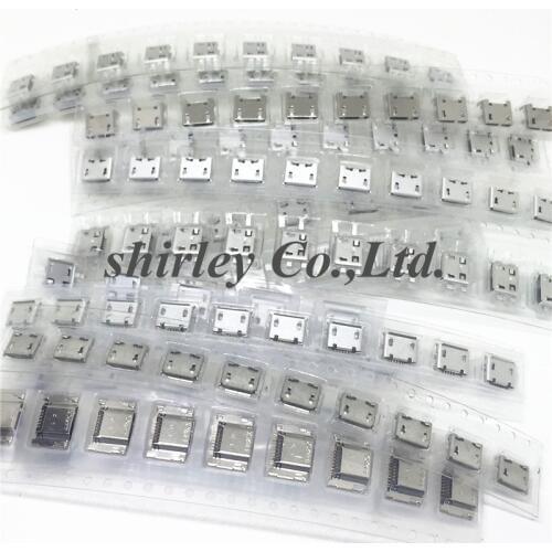 120pcs 10pcs each for 12 kind Micro USB 5Pin jack tail socket micro usb Connector port sockect for DIY