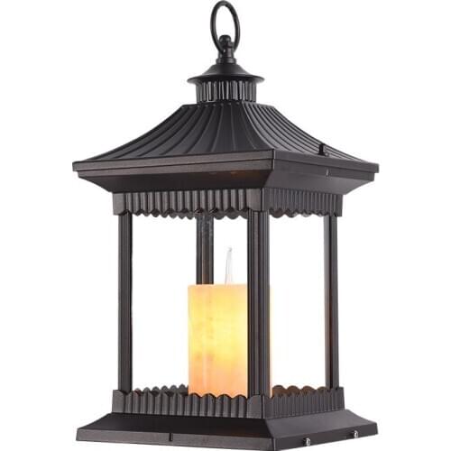 Retro style candle bulb outdoor lawn lamp Chinese style floor portable ornaments low stigma wall gate post gate lawn light