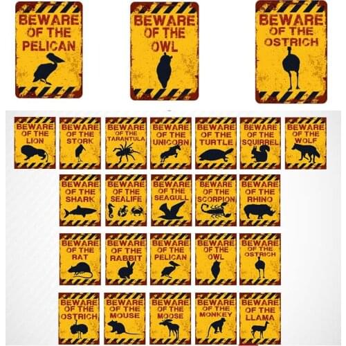 Remind Animals Metal Tin Signs Vintage Wall Poster Painting Plate Art Gift Pub Bar Club Kids Room Home Decor 30CM*20CM