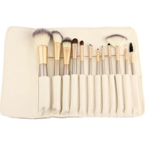 12PCS Professional Makeup Brush Set Synthetic Foundation Brush Blush Brush with Makeup Bag Beauty Tools for Women Girls