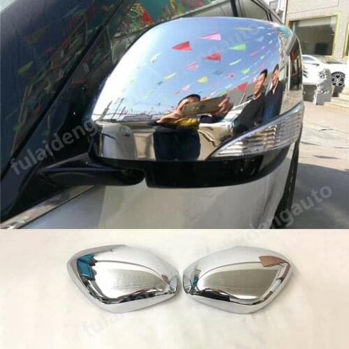 2pcs For Nissan Armada Patrol Y62 2017-2020 Carbon fiber ABS Chrome Side View Door Mirror Cover Plate trim Car Accessories