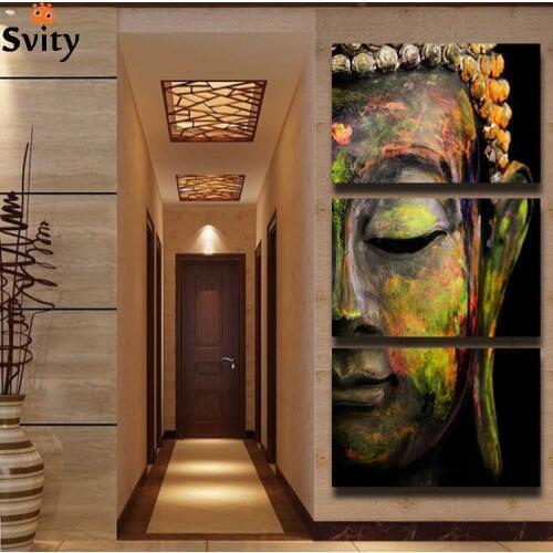 Free shipping buddha painting wall art canvas paintings picture paints home decor Giveaways wall sticker F008