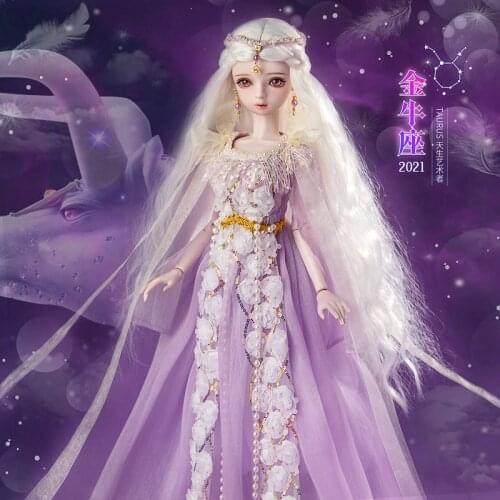 2021 New 60cm Taurus Bjd 1/3 Dolls Full Set Large Handmade 12 Constellations Goddess Ball-Jointed Doll Girls Toys Birthday Gift